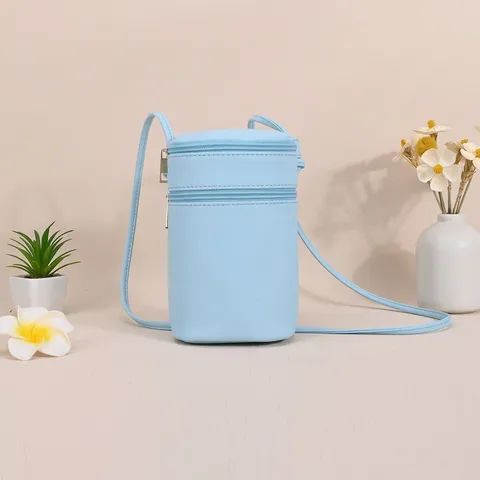 Dames Lichtgewicht PU Lederen Cilindrische Crossbody Tas Effen Kleur Klein Telefoontasje Dubbele Rits Mini Schoudertas Voor Dagelijks Zomer