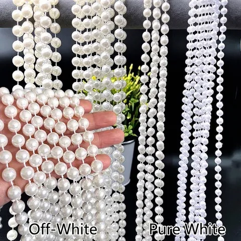 Artificial Pearl Bead Chain ABS Plastic White Creamy Garland Strand For Wedding Party Decoration DIY Jewelry Findings Handmade Accessories