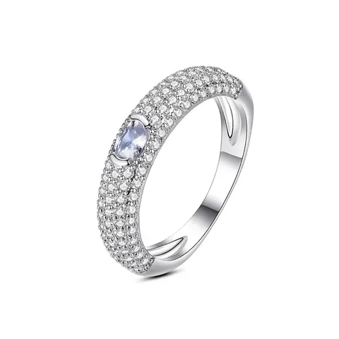 Minimalist Copper Zirconia Ring For Women Micro Inlaid Full Diamond Luxury Senior Sense Simple Wedding Finger Ring Jewelry Gift