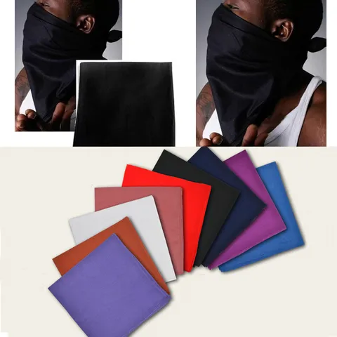 Bandana Hip Hop Unisex de Algodón Color Sólido Bufanda Cuadrada Bboy Pañuelo para Street Dance Deporte Diario Accesorios de Moda