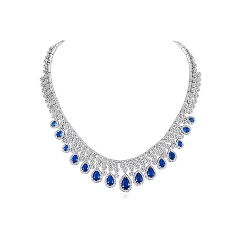 Conjunto De Joyas De Collar Con Borlas De Cobre Y Circonia Vintage De Lujo Elegante Colgante De Gota Accesorios Para Boda Banquete Fiesta Mujer