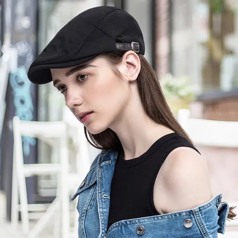 Boina Retro Unisex de Algodón y Poliéster Gorra de Pico de Pato Ajustable para Hombre y Mujer Casual Exterior Cálida Otoño Invierno