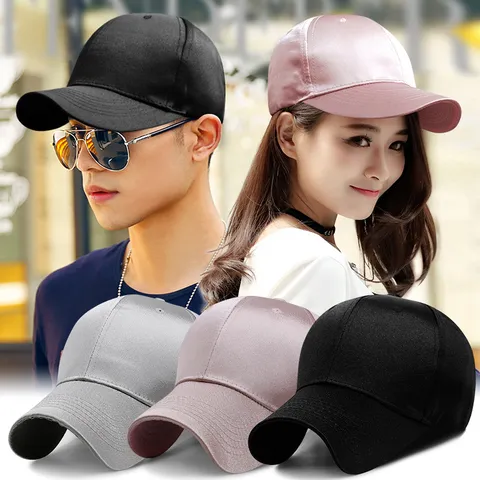 Satin Baseball Cap For Women Men Adjustable Breathable Sun Hat Silk Texture Solid Color Outdoor Dad Hat Summer Fashion Headwear