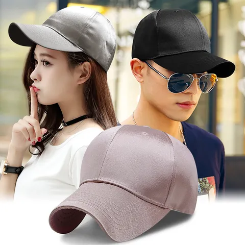 Satin Baseball Cap For Women Men Adjustable Breathable Sun Hat Silk Texture Solid Color Outdoor Dad Hat Summer Fashion Headwear