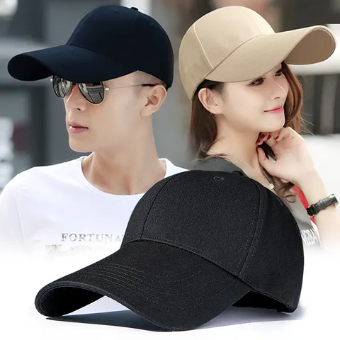 Men Women Large Size Baseball Cap Extended Long Brim Sun Protection Adjustable Cotton Hat Outdoor Fishing Sunshade Sport Cap
