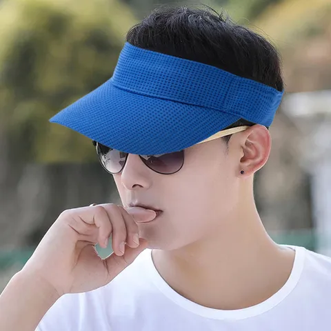 Visera de Malla de Verano para Hombre Mujer Transpirable Copa Vacía Sombrero de Sol Deportivo Aire Libre Correr Playa Gorra Ajustable
