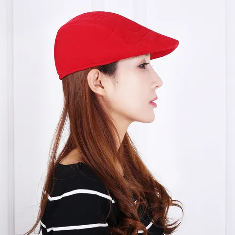 Vintage Striped Corduroy Beret Hat For Women Men Retro Painter Hat Newsboy Cap Flat Cap Solid Color Winter Warm Accessories