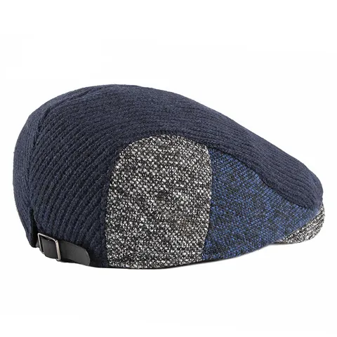 Vintage Acrylic Knitted Beret Hat For Men Women British Style Warm Flat Cap Fashion Artist Ivy Newsboy Cap Autumn Winter Casual Hat