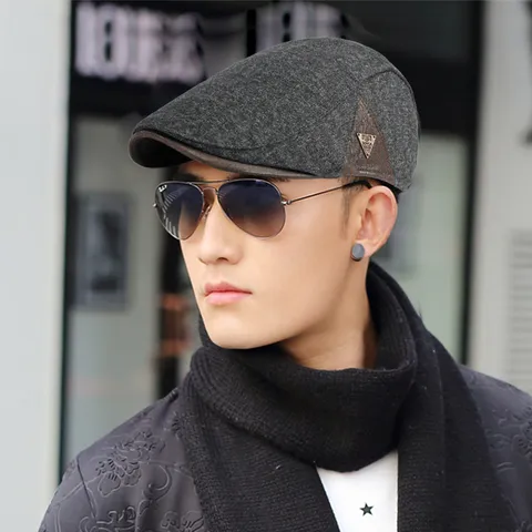 British Vintage Patchwork Beret Hat for Men Women Autumn Winter Thick Warm Ivy Cap Newsboy Cabbie Flat Hat Retro Artist Cap