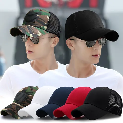 Casquette de Baseball d'été en Maille Respirante Homme Femme Protection Solaire Extérieure Chapeau Trucker Réglable Camouflage Pare-soleil