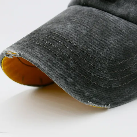 Vintage Washed Cotton Baseball Cap For Men Women Distressed Frayed Letter W Embroidered Patch Soft Top Sunshade Duck Tongue Hat
