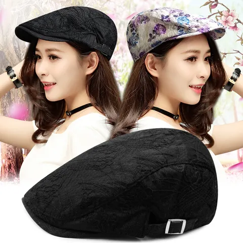 Damen Koreanische Mode Spitze Atmungsaktive Schirmmütze Baskenmütze Polyester Mischung Sonnenschutz Floral Outdoor Reisen Hut