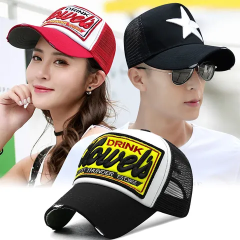 Koreanischer Stil 3D Buchstaben Bestickte Baseballkappe Sommer Mesh Atmungsaktive Trucker Hut Für Herren Damen Distressed Krempe Outdoor Sonnenhut Verstellbare Sportmütze