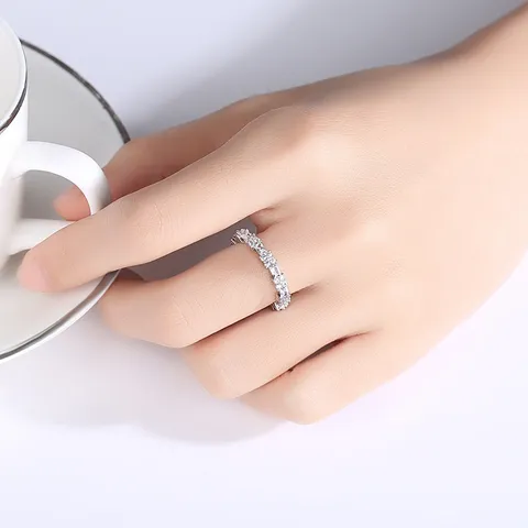 Anillo de Cobre Incrustado de Circonia Flor Pavé para Mujer Circonia Rosa Blanca Boda Elegante Anillo Joyería