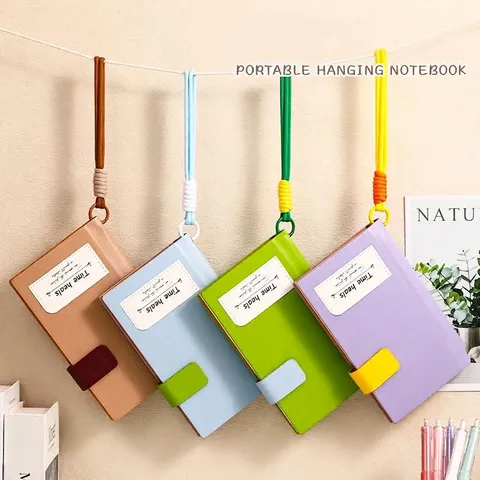 A6 Lanyard Notizbuch Kunstleder Kontrastfarbe Schnalle Journal Tagebuch 192 Seiten Daolin Papier Schreibwaren Für Studenten