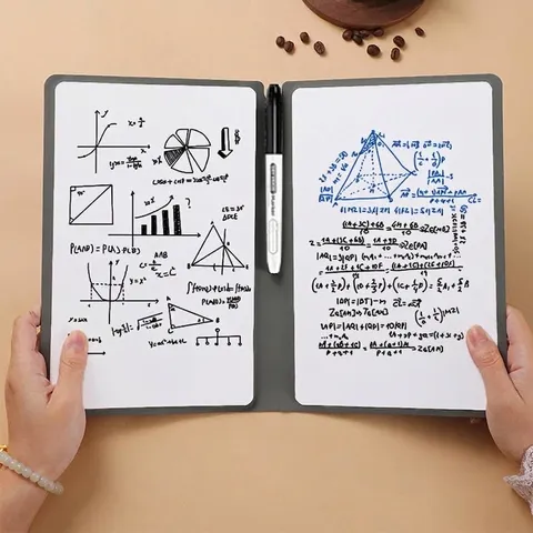 Tragbares A5 Abwischbares Whiteboard Notizbuch PU Leder Wiederverwendbares Trocken Abwischbares Schreibpad Mit Stiften Für Büro