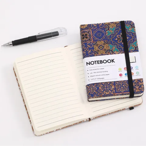 Cuaderno de Corcho Ecológico Con Banda Elástica Diario Estampado de Flores Mariposa Alce para Estudiantes Oficina Papelería