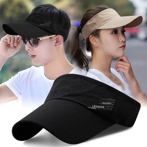 Summer Mesh Sun Visor For Men Women Outdoor Long Brim Tennis Hat Quick Dry Breathable Sun Protection Running Sport Cap