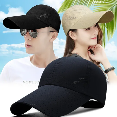 Summer Sun Protection Baseball Cap Long Brim Breathable Mesh Quick Drying Outdoor Sports Duck Tongue Hat For Men Women