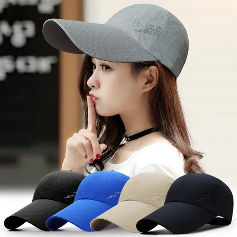 Summer Sun Protection Baseball Cap Long Brim Breathable Mesh Quick Drying Outdoor Sports Duck Tongue Hat For Men Women