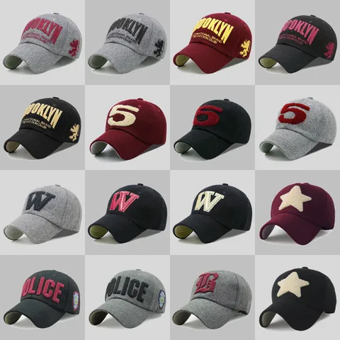 Casquette De Baseball En Laine Vintage Pour Hommes Femmes Bonnet D'hiver Chaud Épaissi Lettre Étoile Brodée Casquette Loisirs Plein Air