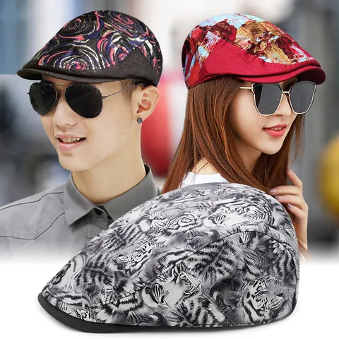 Women Satin Beret Hat Floral Embroidered Ivy Cap Ethnic Style Fashion Adjustable Sun Protection Outdoor Travel Flat Cap