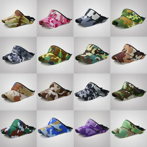 Unisex Camouflage Sun Visor Hat Breathable Mesh Polycotton Outdoor Sports Sun Protection Hiking Cycling Golf Visor Cap