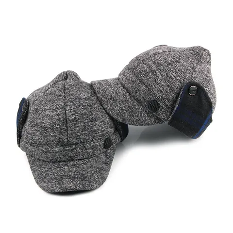 Casquette de Baseball Tricotée pour Femme avec Cache-oreilles Bonnet d'Hiver Chaud Style Coréen en Coton Polyester Tie-Dye Casquette Décontractée