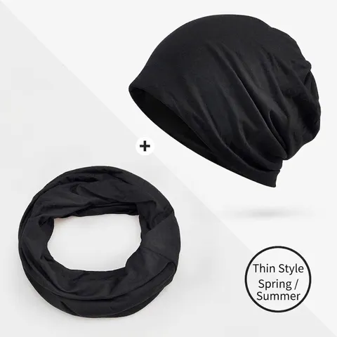 Gorro Holgado de Modal Transpirable para Mujer Calentador de Cuello Delgado Doble Uso Gorro de Dormir Sombrero de Maternidad Posparto Minimalista Skull Cap