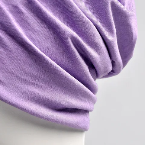 Gorro Holgado de Modal Transpirable para Mujer Calentador de Cuello Delgado Doble Uso Gorro de Dormir Sombrero de Maternidad Posparto Minimalista Skull Cap