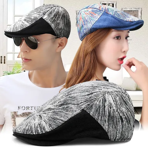 Unisex Korean Beret Hat Embroidery Jacquard Newsboy Cap Flat Cap Autumn Winter Outdoor Sun Protection Fashion Artist Hat