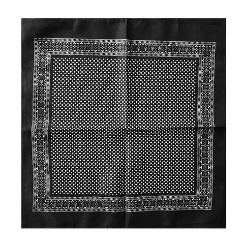 Bandana Cuadrada de Mezcla de Algodón y Poliéster con Estampado de Lunares y Estrellas Pañuelo para Hombre Mujer Moda Callejera Baile Deporte