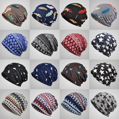 Gorro Slouchy para Mujer Sombrero Turbante Multifuncional Calentador de Cuello Paisley Pluma Gato Estampado Gorro Slouchy de Acrílico Cálido para el Aire Libre