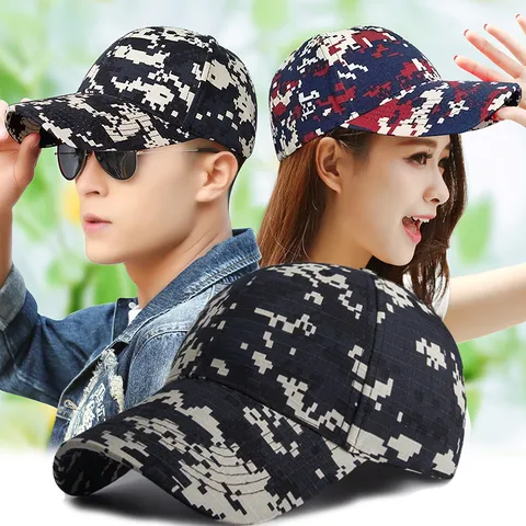 Digital Camouflage Baseball Cap For Men Women Outdoor Sun Protection Peaked Cap Cotton Sport Casual Visor Hat Adjustable Fashion Print Hat