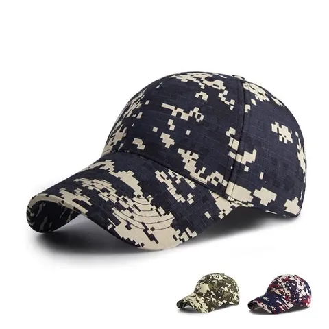 Digital Camouflage Baseball Cap For Men Women Outdoor Sun Protection Peaked Cap Cotton Sport Casual Visor Hat Adjustable Fashion Print Hat