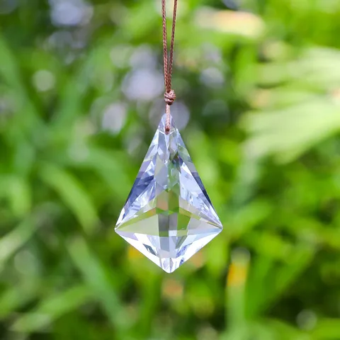 Transparent K9 Crystal Sun Catcher Hanging Pendant For Window Rainbow Maker Prism Glass Ornament Home Decor Geometric Suncatcher