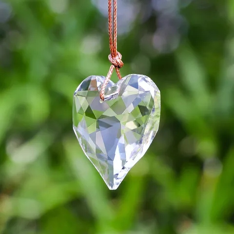 K9 Transparent Heart Crystal Suncatcher Faceted Glass Prism Hanging Decoration Clear Crystal Pendant For Garden Window