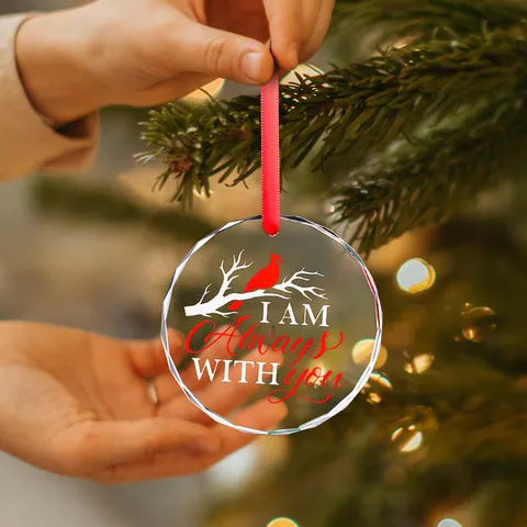 Transparant Kunstkristal Rond Kerstboomhanger Jubileum Bruiloft Memorial Hangornament Decoratief Vakantiecadeau Met Satijnen Lint