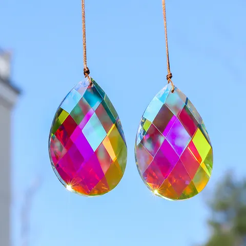 K9 Crystal Suncatcher Faceted Prism Pendant Rainbow Maker Window Hanging Light Catcher Ornament Home Garden Decoration
