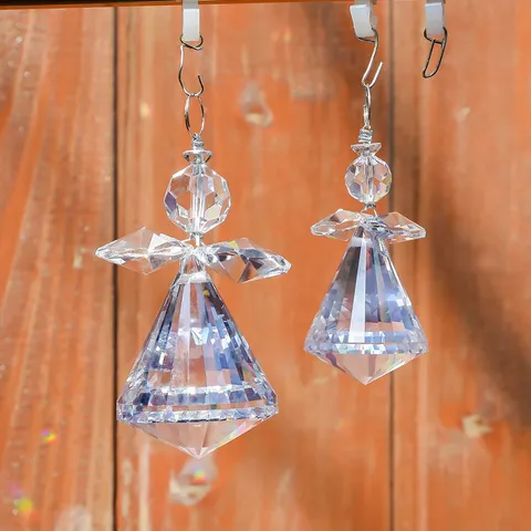 Colgante Atrapasol de Ángel de Cristal Prisma Creador de Arcoíris Ángel de Vidrio Transparente para Ventana Hogar Jardín