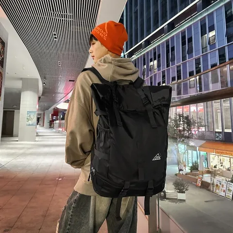 Große Kapazität Roll-Top Rucksack Mit Unabhängigem Schuhfach Wasserdichtes Oxford Gewebe Sport Fitness Basketball Tasche Reisen Outdoor Wanderrucksack Für Herren Damen