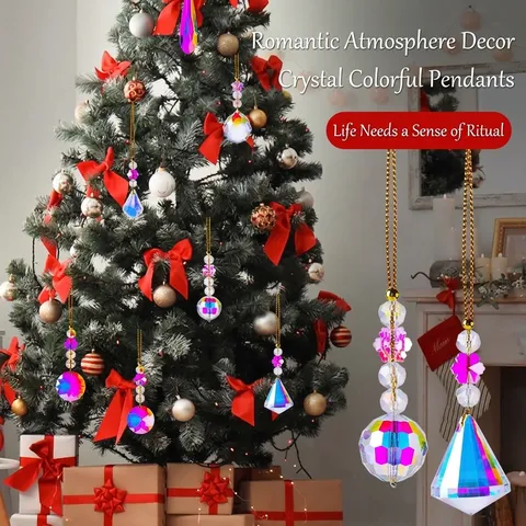 Kerstboom Decoratie Kunstmatig Kristal Prisma Hanger Traan Bal Regenboog AB Hangende Ornamenten Voor Huis Feest