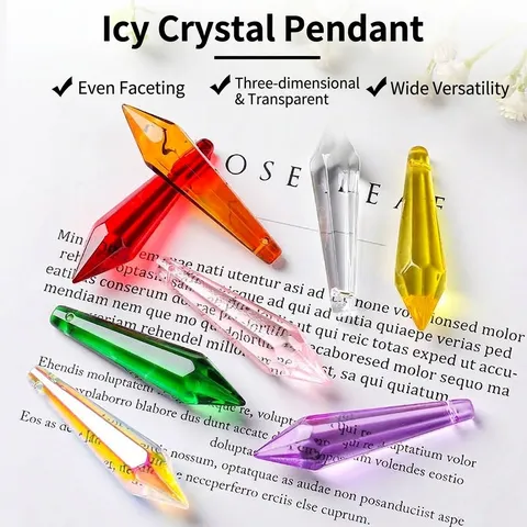 Artificial K9 Crystal Icicle Pendants For DIY Lighting Accessories Bead Curtain Home Decoration Electroplated Cut Glass Prism Hanging Ornaments