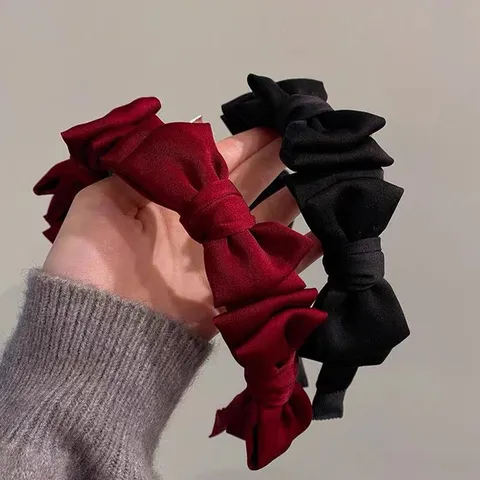 Retro Franse Strik Haarklem Voor Dames Elegant Satijnen Stof Meerdere Strikken Haarklem Klassieke Haaraccessoires Dagelijks Uitje Banket Hoofdtooi