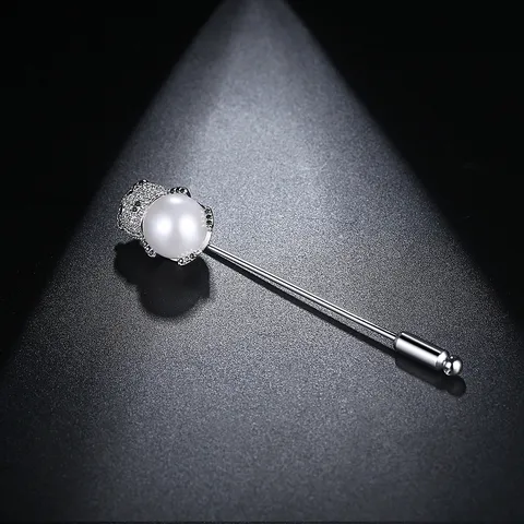 Koreanische Mode Süße Bär Reversnadel Brosche Für Damen Kupfer Eingelegter Zirkonia Künstliche Perle Schmuck Zubehör Geschenk