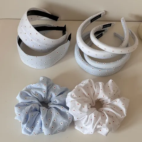 Cerchietto per Capelli in Tessuto Ricamato con Margherite Floreali Dolce Cerchietto Largo Piatto Elastico per Capelli a Pois per Donna Accessori per Capelli alla Moda