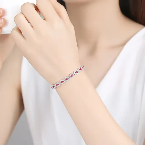 Elegante Pulsera Geométrica de Cobre con Circonia Pavé para Mujer Pulsera de Cadena de Eslabones de AAA Circonia Brillante Regalo de Joyería