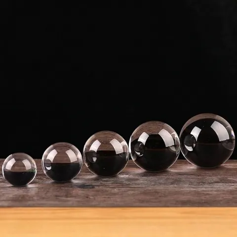 Bola de Cristal de Vidrio Transparente Esfera Adorno de Escritorio Bola Pulida Transparente Para Hogar Oficina Decoración Mesa Regalo