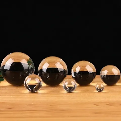 Bola de Cristal de Vidrio Transparente Esfera Adorno de Escritorio Bola Pulida Transparente Para Hogar Oficina Decoración Mesa Regalo