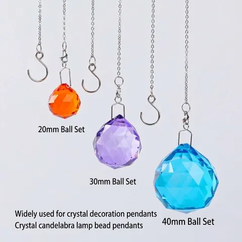 Colgantes de Prismas de Candelabro de Bola de Cristal Blanco Multicolor Facetado Atrapasol Adornos de Bola de Vidrio Para Decoración Del Hogar Accesorios de Iluminación